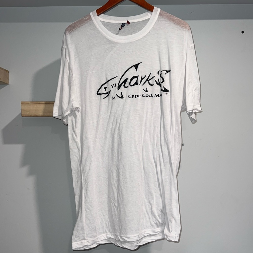 Cape cod shark white sheer t shirt‎